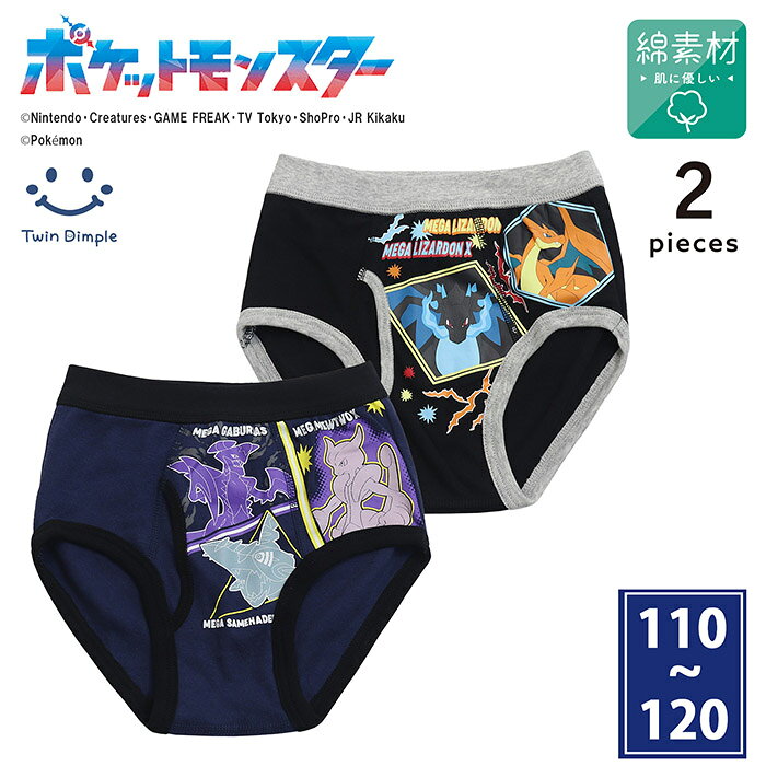 【2026秋冬新作】ポケモンブリーフパンツ 2枚組 110/120 キッズ パンツ 男の子 メール便OK (A5910S）