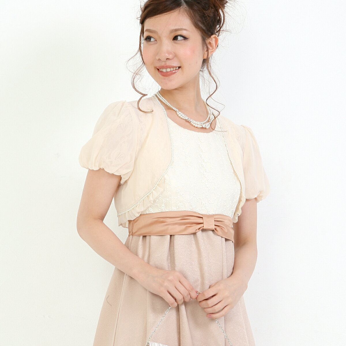 ボレロ 結婚式 ボレロ 半袖 パールとレースのリバーシブルボレロボレロ 結婚式 パーティー ボレロ パーティ ボレロ フォーマル ボレロ レース ボレロ シフォ...