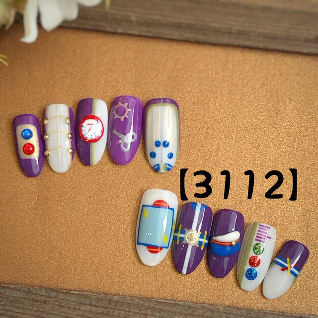 カジュアル 可愛い かわいい クール トレンド ロング 短い爪 お洒落 キラキラ ネイルチップ つけ爪 ネイル デザインネイル オーダメイド オーダーチップ オーダーネイル ハンドメイド 10本セット 送料無料 両面テープ付き【3112】
