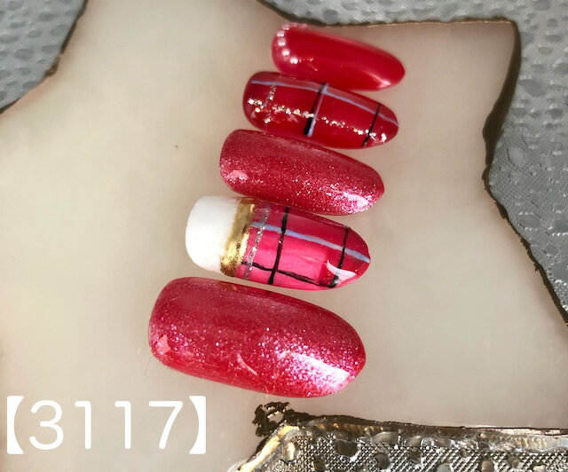 カジュアル 可愛い かわいい ロング 短い爪 お洒落 キラキラ ネイルチップ つけ爪 ネイル デザインネイル オーダメイド オーダーチップ オーダーネイル ハンドメイド 10本セット 送料無料 両面テープ付き【3117】