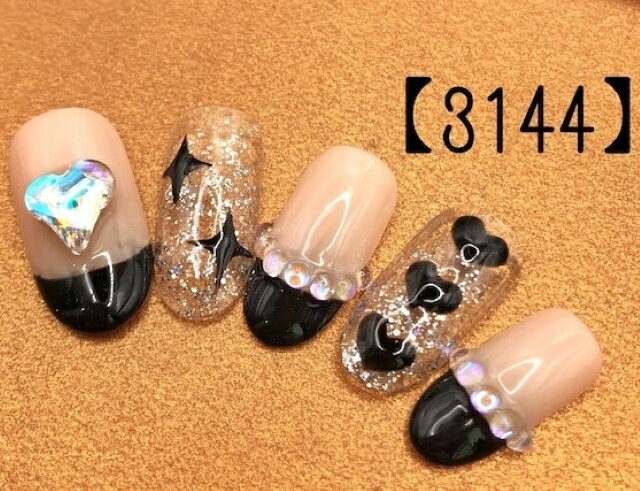 上品 可愛い かわいい クール 地雷系 ショート ロング 短い爪 お洒落 キラキラ ネイルチップ つけ爪 ネイル デザインネイル オーダメイド オーダーチップ オーダーネイル ハンドメイド 10本セット 送料無料 両面テープ付き【3144】