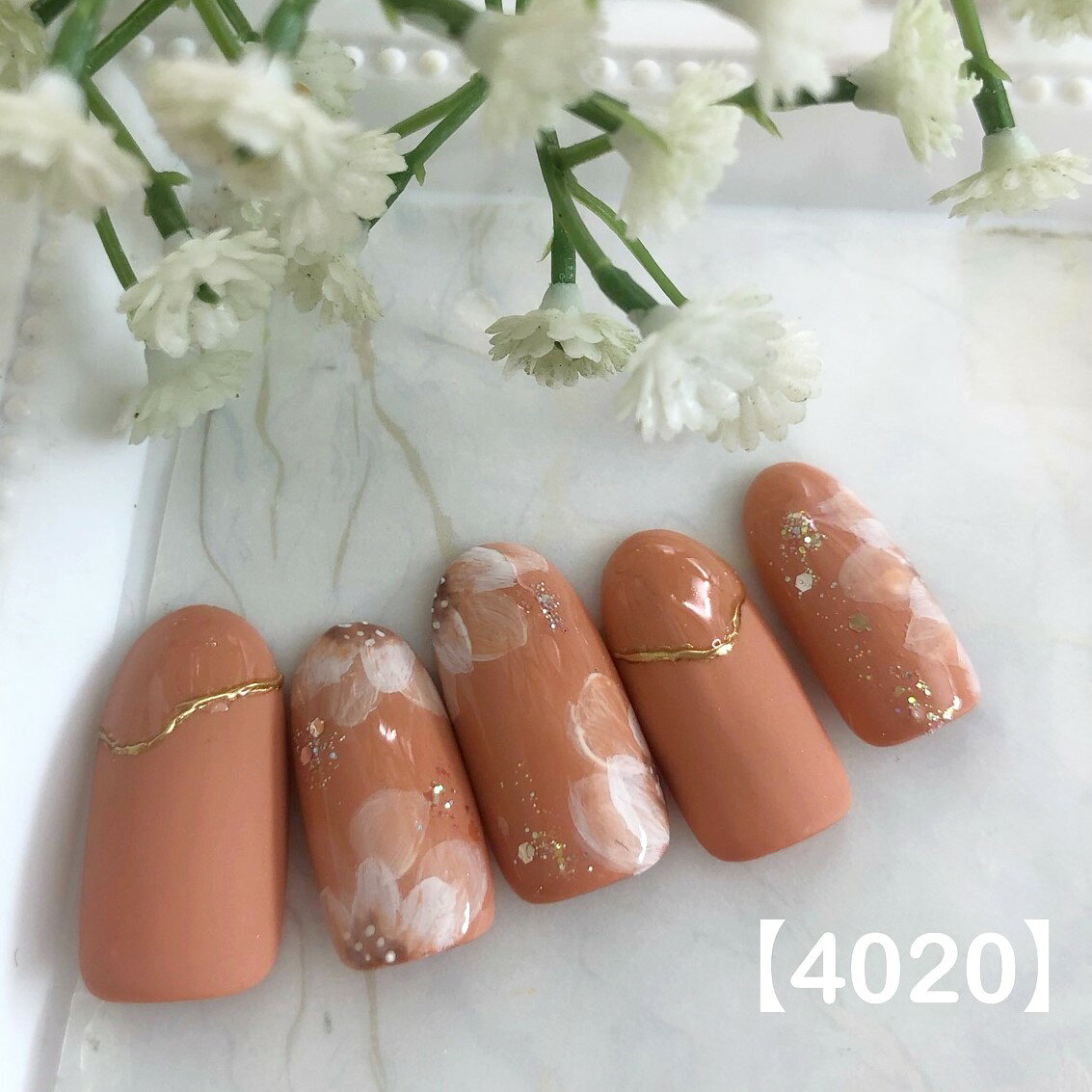 送料無料 両面テープ付き ネイル ネイルチップ つけ爪 ジェル ジェルネイル セルフネイル マニキュア ハンドメイド オーダー オーダーメイド サイズオーダー ショート ロング ブライダル 結婚式 前撮り 挙式 和装 上品 カジュアル 可愛い かわいい カワイイ 花【4020】