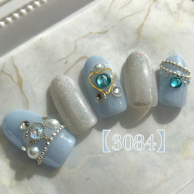 上品 可愛い かわいい ブライダル ロング 短い爪 お洒落 キラキラ ネイルチップ つけ爪 ネイル デザイ..