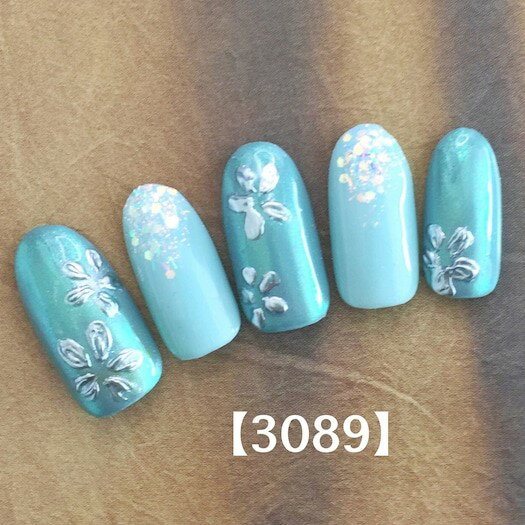 上品 カジュアル オフィス 可愛い かわいい トレンド ロング 短い爪 お洒落 キラキラ ネイルチップ つけ爪 ネイル デザインネイル オーダメイド オーダーチップ オーダーネイル ハンドメイド 10本セット 送料無料 両面テープ付き【3089】