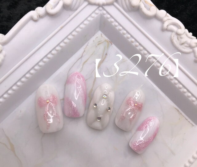 可愛い かわいい ブライダル 量産型 ショート ロング 短い爪 お洒落 キラキラ ネイルチップ つけ爪 ネイル デザインネイル オーダメイド オーダーチップ オーダーネイル ハンドメイド 10本セット 送料無料 両面テープ付き【3276】