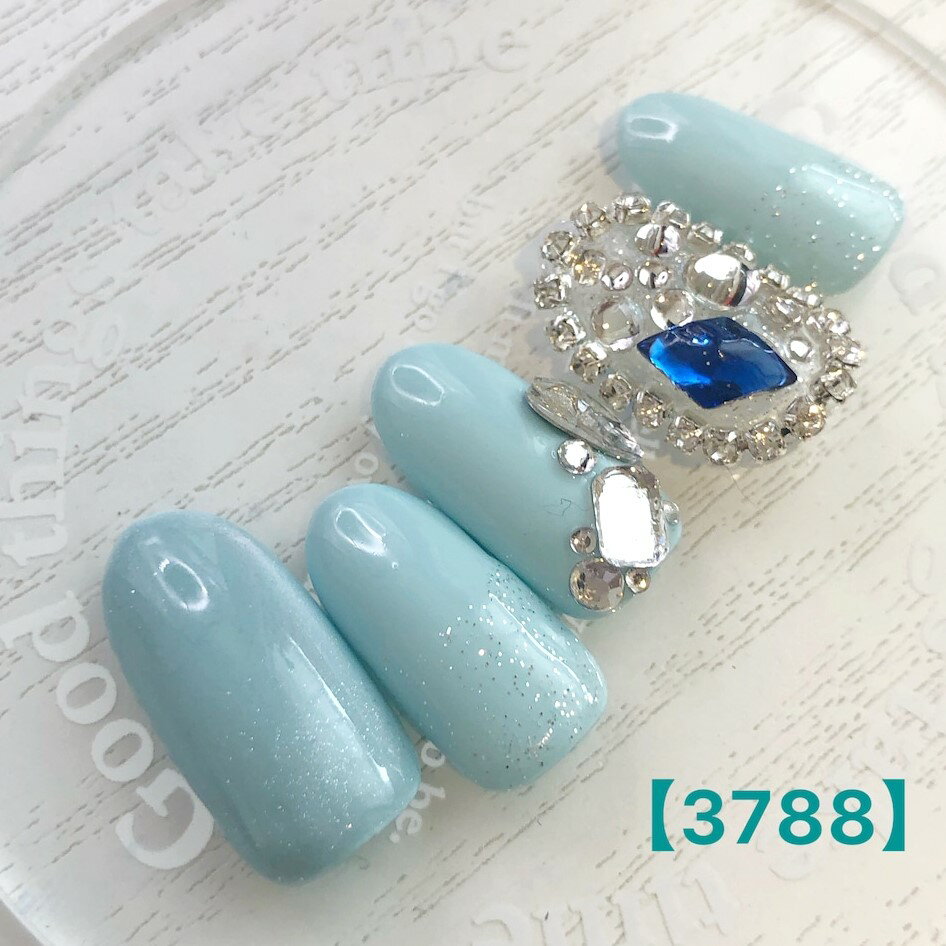 上品 カジュアル 可愛い かわいい カワイイ ブライダル 夏 ブルー ショート ロング 短い爪 お洒落 ラメ..