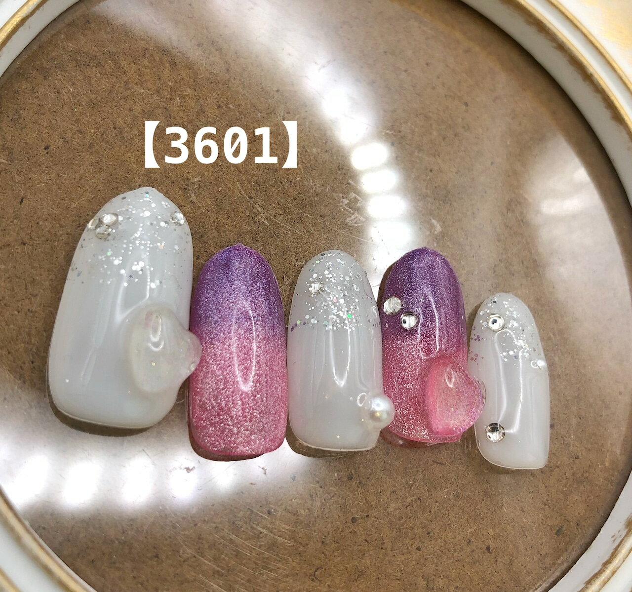 上品 可愛い かわいい トレンド ショート ロング 短い爪 お洒落 キラキラ ネイルチップ つけ爪 ネイル デザインネイル オーダメイド オーダーチップ オーダーネイル ハンドメイド 10本セット 送料無料 両面テープ付き【3601】