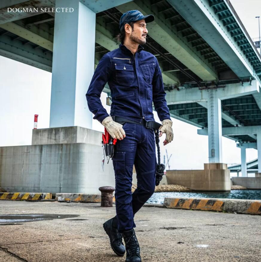 【現品限り/返品交換不可】DOGMAN SELECTED ドビー スリム ストレッチ カーゴパンツ ( カーキ L ) チノパン ワークウェア 仕事 土木 工事 建築 作業着 両脇カラビナループ仕様 上乗せポケット 裾ゴム通し穴 8046 outlet