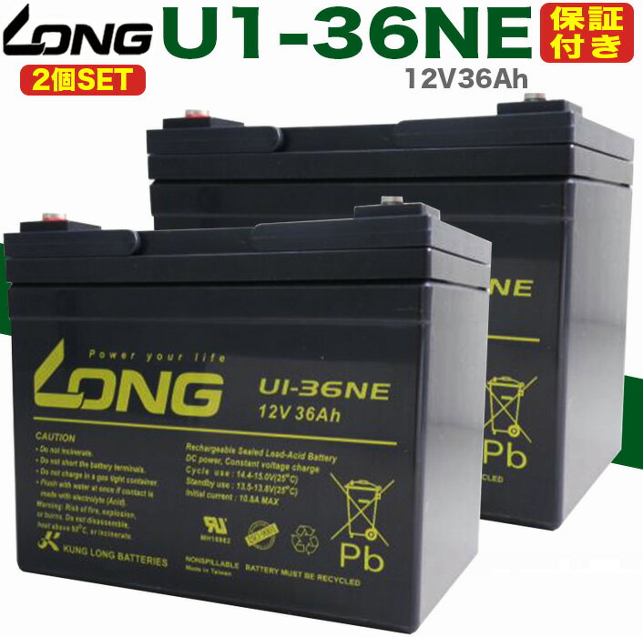 【保証書付き】2個セット 台湾LONG バッテリー U1-36NE 電動カート セニアカー 溶接機各種 / 互換: SEB35 12SN35 12SPX33 DJW12-33 BT40-12 LC-V1233P