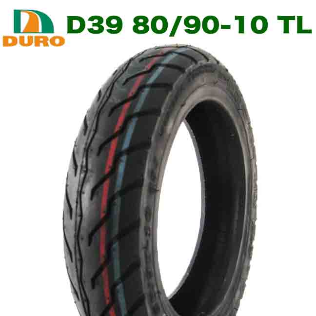 DURO D39 80/90-10 TL Let's / G 純正 採用適合車種: DJ-1 e-レッツ アドレス50 セピア レッツ（4サイクル） アドレスチューン セピア ハイアップ チョイノリ ジョグ JOG ビーノ チューブレスタイヤ ダンロップ OEM フロントタイヤ リアタイヤ