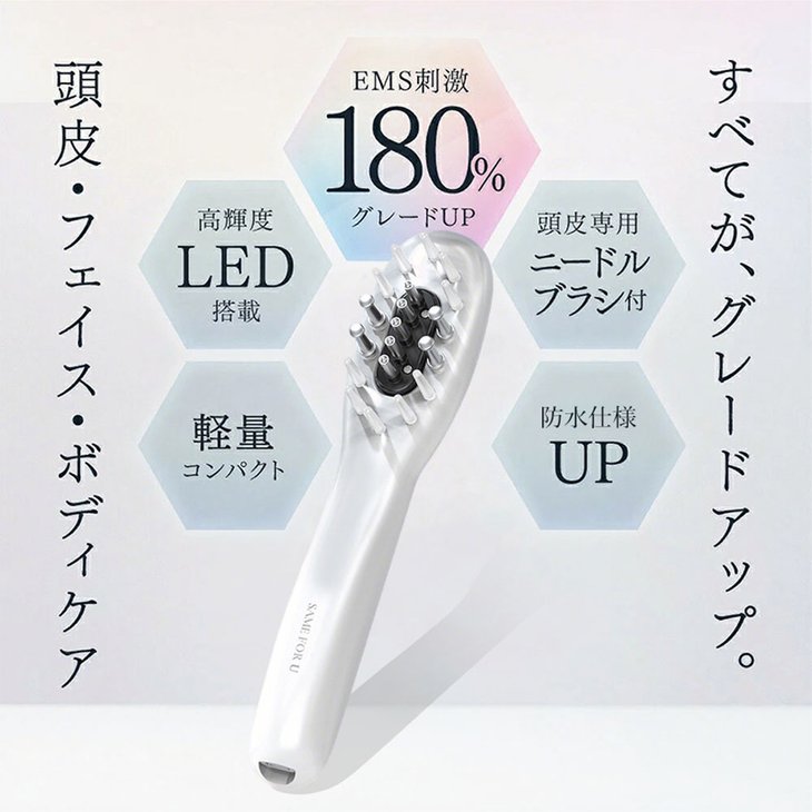 フェイス リフトケア ボディケア 0 ヘアブラシ 電動ヘアブラシ 電動頭皮ブラシ LED 搭載 美容液・育毛剤注入対応 防水 頭皮ケア 頭皮マッサージ 59【ic178】