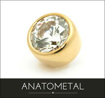 4mm 18金 ベゼルセット ジェムエンド 単品 ANATOMETALK18台座 ソリッド ゴールド ジルコニア 5A ボディピアス パーツ キャッチ インター...