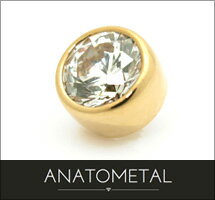 4mm 18金 ベゼルセット ジェムエンド 単品 ANATOMETALK18台座 ソリッド ゴールド ジルコニア 5A ボディピアス パーツ キャッチ インタ..