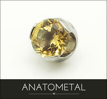 4mm プロングセット ジェムエンド 天然トパーズ 単品 ANATOMETAL チタン台座 天然石 トパーズ ボディピアス パーツ キャッチ インターナル インターナリー バーベル用内ネジ式 18g 16g 14g 12g 用【米国アナトメタル社正規直輸入品】