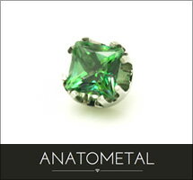 3mm プリンセスカット ジェムエンド 天然トパーズ 単品 ANATOMETAL チタン台座 天然石 トパーズ ボディピアス パーツ キャッチ インターナル インターナリー バーベル用内ネジ式 18g 16g 14g 12g 用【米国アナトメタル社正規直輸入品】