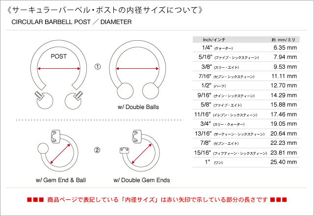 【正規直輸入品】ステンレス・サーキュラーバーベル 16Ga. 3/8