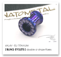 7/16"Ga. チタン製 ジェムド アイレット (ブリリアント or カボションカット / 2mmジェム×18) アナトメタル ANATOMETAL ボディピアス 拡張ホール用 7/16"g 【正規直輸入品】