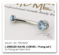 14Ga. チタン製 MINI プロング ネイブルカーブス ANATOMETAL