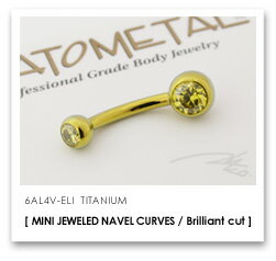 14Ga. チタン製 MINI ダブルジュエルド ネイブルカーブス ANATOMETAL 14Ga. チタン製 MINI ダブルジュエルド ネイブルカーブス ANATOMETAL