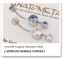 14Ga. ステンレス製 ダングル ネイブルカーブスアナトメタル ANATOMETAL ボディピアス へそピアス 14g 【正規直輸入品】