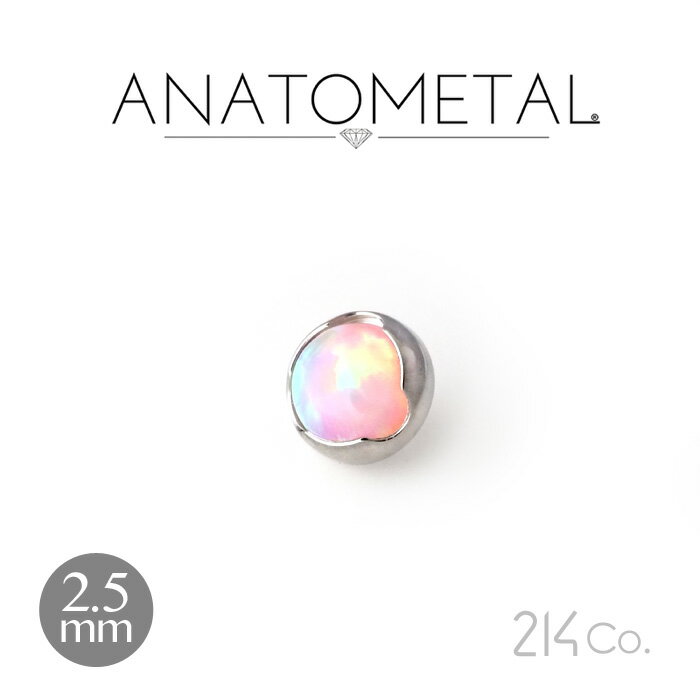 2.5mm プロングセット カボションカット ジェムエンド 単品 ANATOMETAL チタン製台座 ボディピアス パーツ キャッチ インターナル インターナリー バーベル用内ネジ式 18g 16g 14g 12g 用【米国アナトメタル社正規直輸入品】