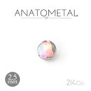 2.5mm プロングセット カボションカット ジェムエンド 単品 ANATOMETAL チタン製台座 ボディピアス パーツ キャッチ インターナル イン..