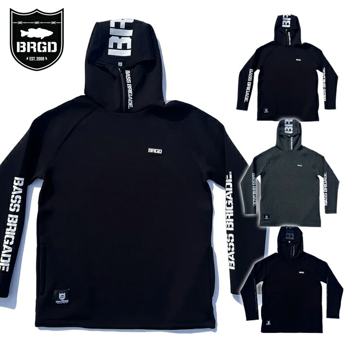 パーカー BASS BRIGADE バスブリゲード BTECH01 プルオーバーパーカー BRGD PERFORMANCE TECH HOODIE バスフィッシング デプス バス釣り アウトドア ダンボールニット