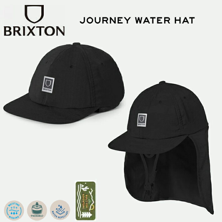 BRIXTON ブリクストン レジャーキャップ JOURNEY WATER HAT - BLACK スナップバック 水陸両用 CAP スケボー アメ車 バイカー ストリート サーフィン