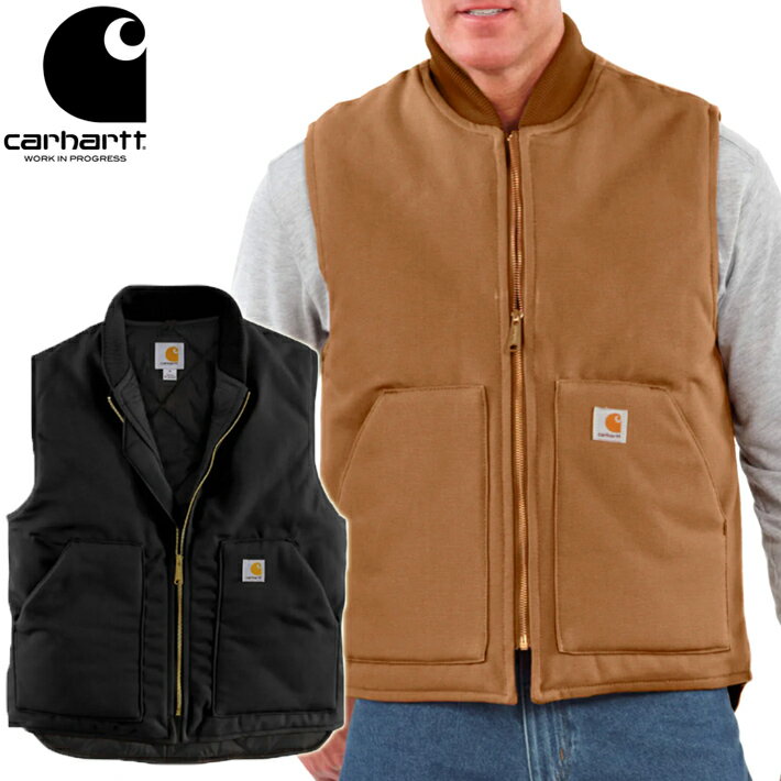 Carhartt カーハート Relaxed Fit Firm Duck Insulated Rib Collar Vest 106676 ベスト ダックベスト ..