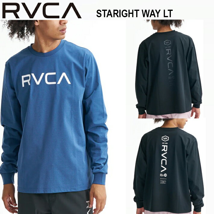 長袖サーフTシャツ RVCA ルーカ メンズ STARIGHT WAY LT 日差しから肌を守るUVプロテクション(UPF50)を備えたクルーネックの長袖ラッシュガード