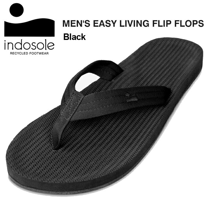 Rakuten - 【パッケージ無し配送】ビーチサンダル メンズ INDOSOLE インドソール MEN’S EASY LIVING FLIP FLOPS -Black- サンダル/サーフィン/アウトドア/キャンプ/街履き