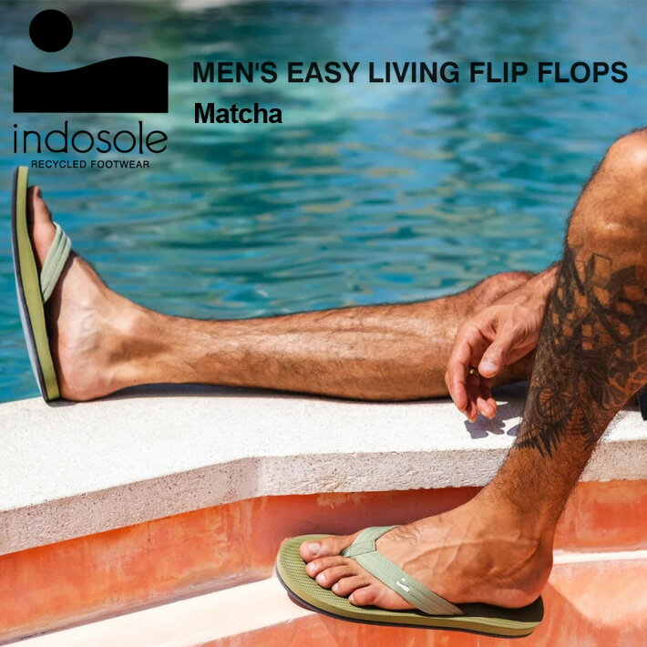 Rakuten - 【パッケージ無し配送】ビーチサンダル メンズ INDOSOLE インドソール MEN’S EASY LIVING FLIP FLOPS -Matcha- サンダル/サーフィン/アウトドア/キャンプ/街履き