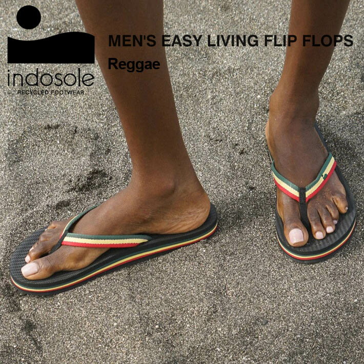 Rakuten - 【パッケージ無し配送】ビーチサンダル メンズ INDOSOLE インドソール MEN’S EASY LIVING FLIP FLOPS -Reggae- サンダル/サーフィン/アウトドア/キャンプ/街履き
