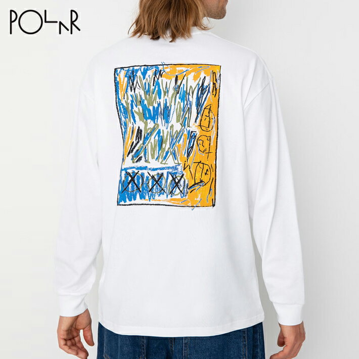 ポーラー ロンT ロングTシャツ POLAR SKATE CO. LS Tee Campfire White 長袖 メンズ おしゃれ ストリート スケボー スケートボード