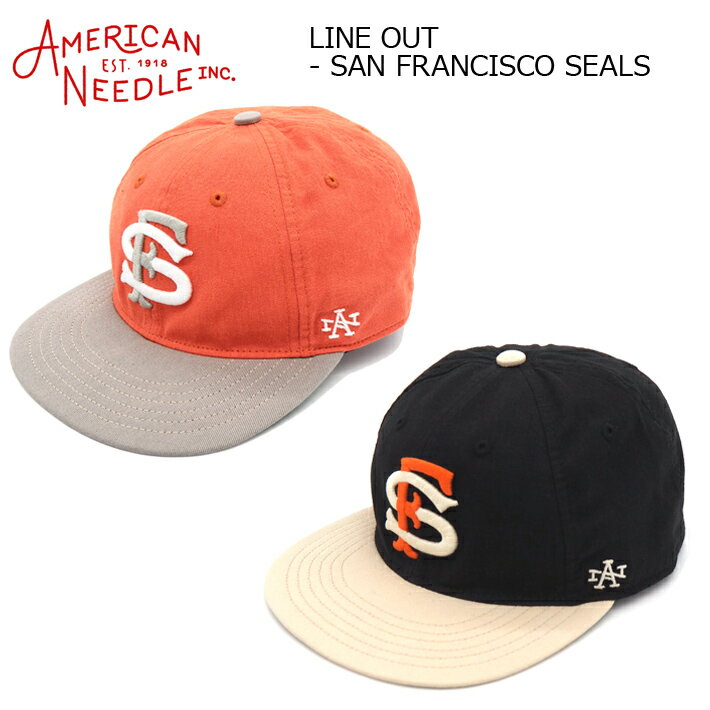 乐天商城 - キャップ AMERICAN NEEDLE アメリカンニードル LINE OUT - SAN FRANCISCO SEALS 1918年に創業のアメリカの老舗キャップブランド ビンテージベースボールキャップ メンズ 帽子 6パネル レトロ ヴィンテージ キャップ 野球