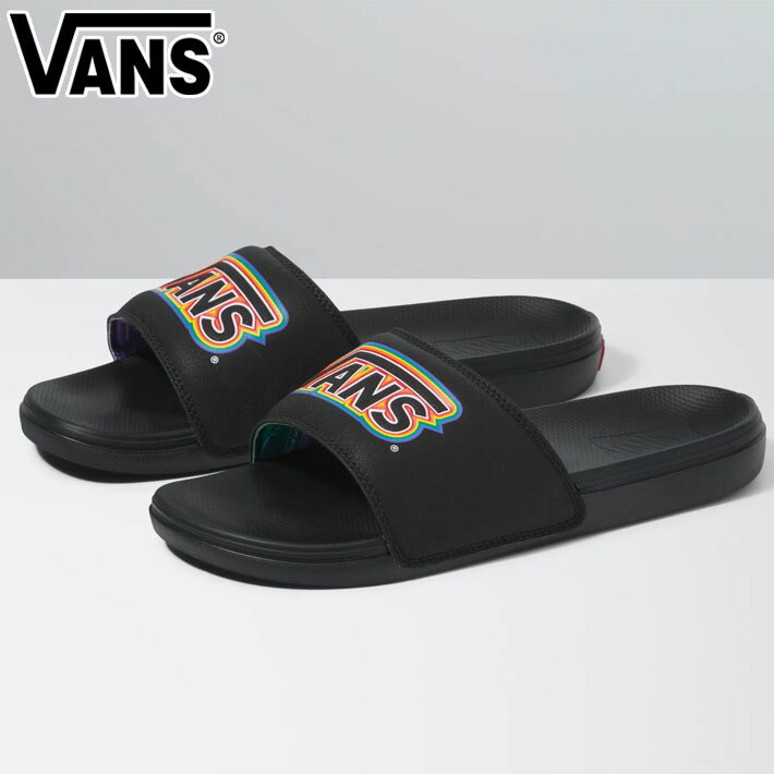 VANS ヴァンズ バンズ LA COSTA SLIDE-ON (PRIDE)BLK/BLK VN0A5HF5AN8 スライドオン サンダル シャワーサンダル スニーカー 靴 おしゃれ メンズ