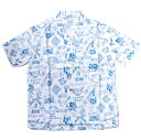 fuct, safe at home aloha shirt, blue