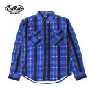 CUTRATE L/S CHECK SHIRT COLOR : BLUE セルヴィッチネルを使用し、作製されたL/Sチェックシャツになります。インクジェットプリントにて、オリジナルチェックを施した生地を使用し、作製されております。生地を起毛させ、柄ぼかししており、雰囲気あるチェックシャツに仕上がっております。 オリジナルチェックを使用して製作したプリントチェックシャツです。これからの季節らしい渋めの配色が秋口のスタイリングを楽しませてくれそうなカラーとなっています。またダークトーンになり過ぎないカラーリングが季節柄重宝しそうなアイテムです。またヴィンテージシャツからサンプリングしたチェック地は60,Sの匂いを感じさせてくれるアイテムとなっています。 【SIZE】 S : 身幅 48cm、着丈 69cm、袖丈(脇下) 60cm M : 身幅 50cm、着丈 70cm、袖丈(脇下) 61cm L : 身幅 54cm、着丈 72cm、袖丈(脇下) 62cm XL : 身幅 58cm、着丈 74cm、袖丈(脇下) 63cm