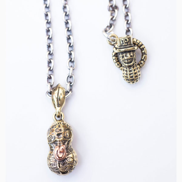 Rakuten - Peanuts & Company Bero Tatoo Peanuts S Size Bs X Sv + Peanuts Silver Chain 50cm ピーナッツカンパニー ベロ タトゥー ピーナッツ Sサイズ シルバーチェーン 50cm