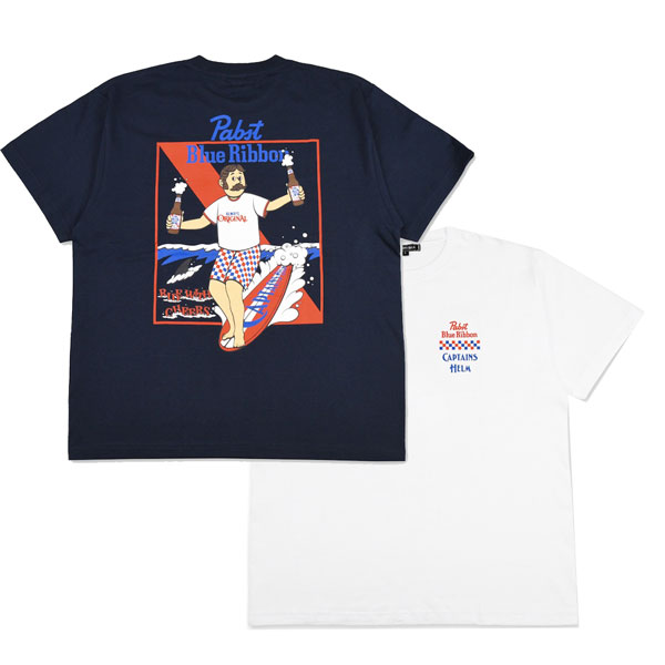 Rakuten - Pabst Blue Ribbon × Captains Helm Ride Blue Ss Tee パブストブルーリボン × キャプテンズヘルム ライド　ブルー ショートスリーブ