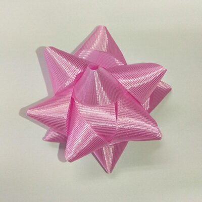 ギフト ソフトフラワーリボン ピンク シール付 1個