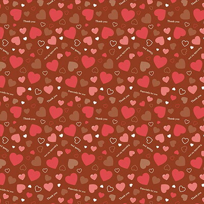 HEIKO バレンタイン/ホワイトデー包装紙 半才 メルティハートP 50枚