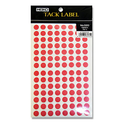 【メール便対応】HEIKO タックラベル(シール) No.020 丸 ピンク 9mm 1680片