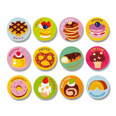 【メール便対応】HEIKO ギフトシール スイーツ 96片 直径18mm