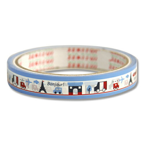 【6巻までメール便対応】積水化学工業 セキスイ 柄セロテープ 15mm×25m巻 パリ気分 1巻