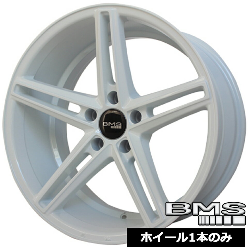 ホイール1本価格BMS C5-V2 グロスホワイト 18インチ 9.0J 5穴114.3 +15 ドリフト スタンス コンケーブ