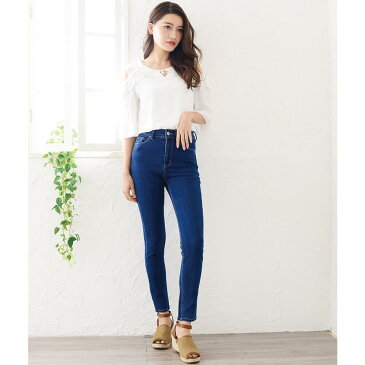 ハイウエスト スキニージーンズ スキニーデニム ストレッチスキニー スキニーパンツ 美脚 黒 ブラック デニムパンツ ボトムス ジーンズ ジーパン レディース タイト スリム ストレッチ ストレート パギンス ハイウェスト