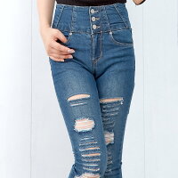 破れ加工スキニーデニムスキニージーンズスキニーデニムストレッチスキニースキニーパンツ美脚ハイウエストスキニー黒ブラックデニムパンツボタンボトムスジーンズジーパンレディースタイトスリムストレッチストレートパギンス春夏秋冬