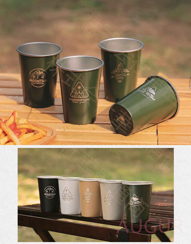 キャンプ用カップ ステンレス 4個入り ビールカップ アウトドア クラブ パーティー スポーツキャンプ ウォーターカップ 軽量 高硬度 キャンプ、ハイキング、登山に適用 350ML