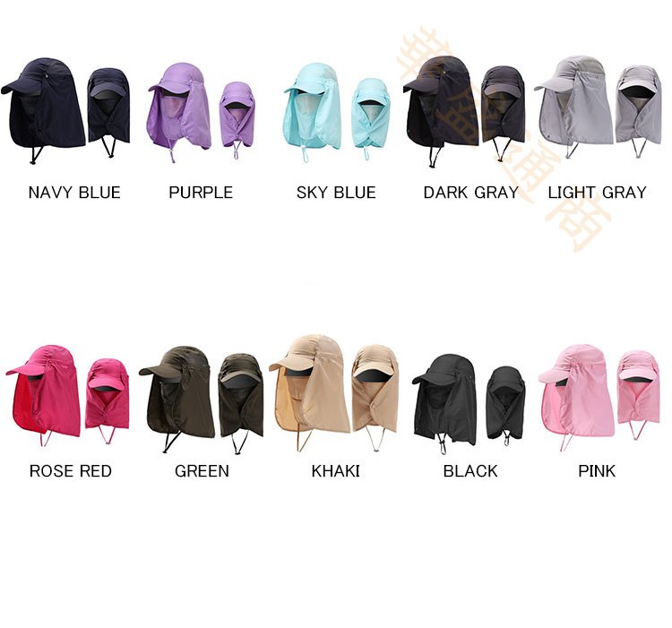 帽子 つば広ハット レディース つば広帽子 UVカット サンバイザー フェイスカバー 紫外線対策 4way 取外し可 360度カット 無地 農作業 自転車 アウトドア 日よけ 春夏 3